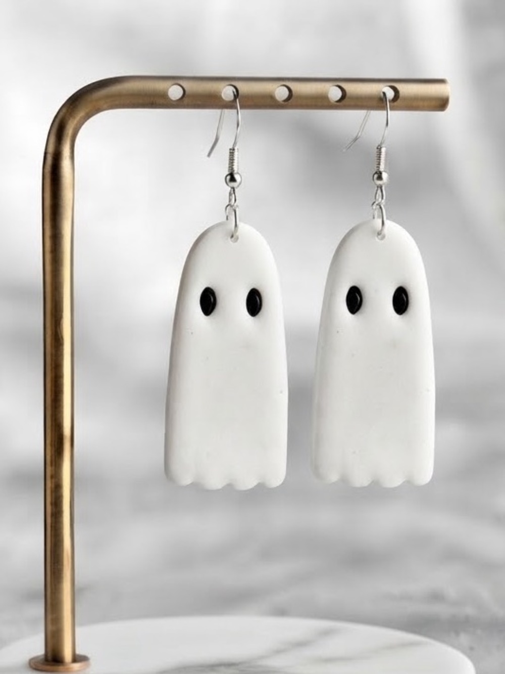 Spooky Ghostie — Halloween — Handmade Earrings — White